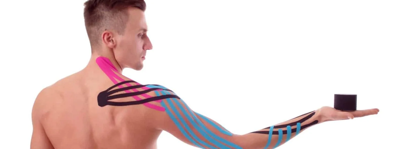 Kinesiology tape on taped arm