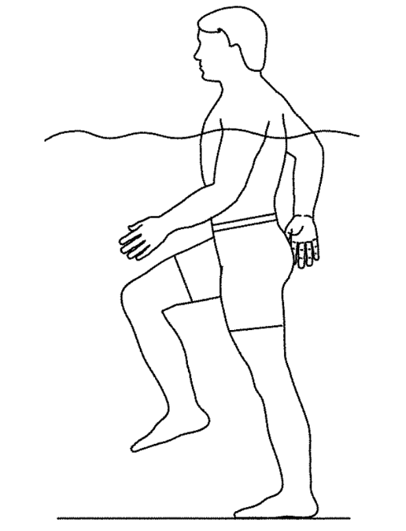 آب درمانی - راه رفتن با قدمهای بلند در آب
