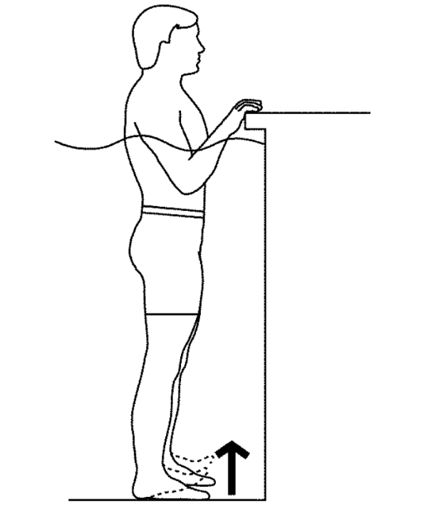 آب درمانی - ایستادن روی پاشنه هر دو پا