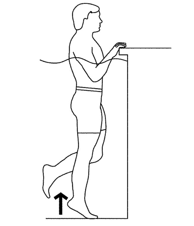 آب درمانی - ایستادن تک پا روی پنجه در آب