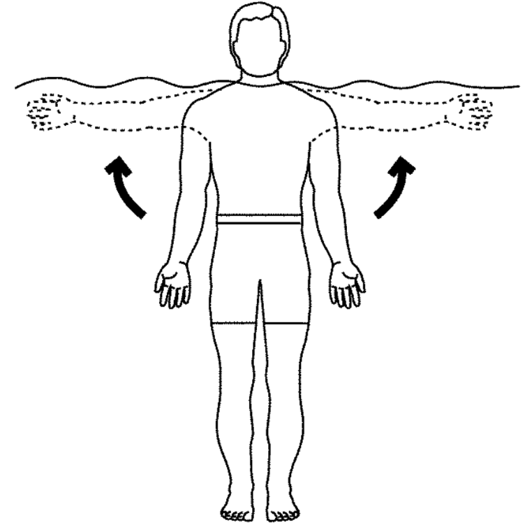 آب درمانی - باز و بسته کردن بازوها از پهلو در آب