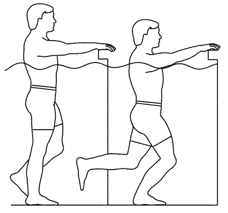 آب درمانی - چمباتمه زدن (اسکات) تک پا در آب