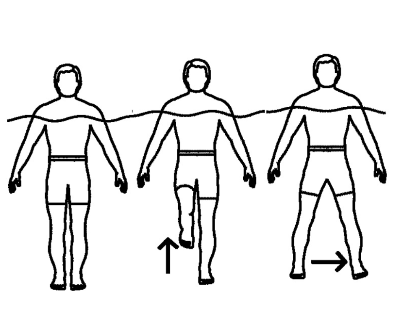 آب درمانی - راه رفتن از پهلو در آب با زانوی خم