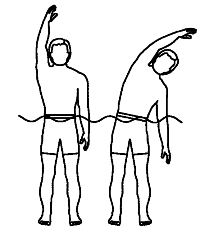 آب درمانی - کشش عضالت کمری و سینه ای با خم شدن به پهلو