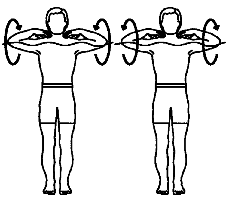 آب درمانی - چرخش دایرهای شانه با آرنج خمیده در آب