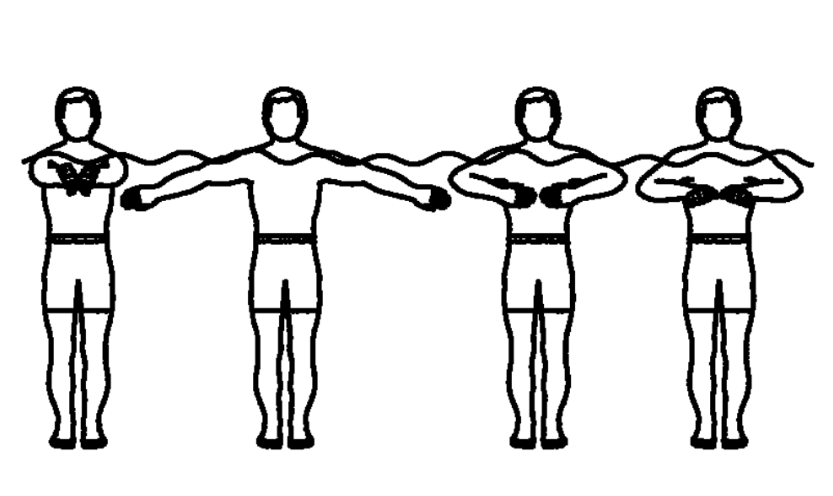 آب درمانی - شکافتن آب با دستها از مقابل سینه
