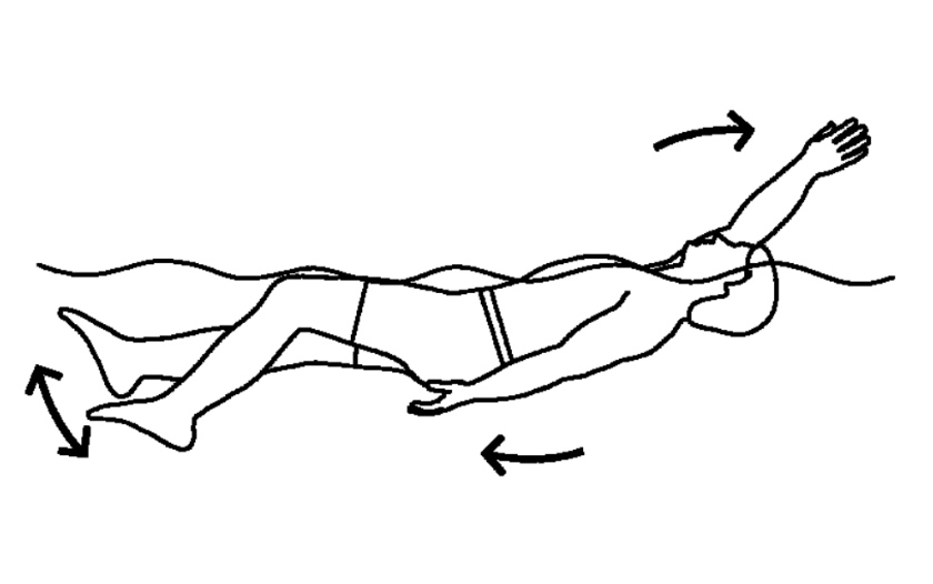 آب درمانی - شنای پشت