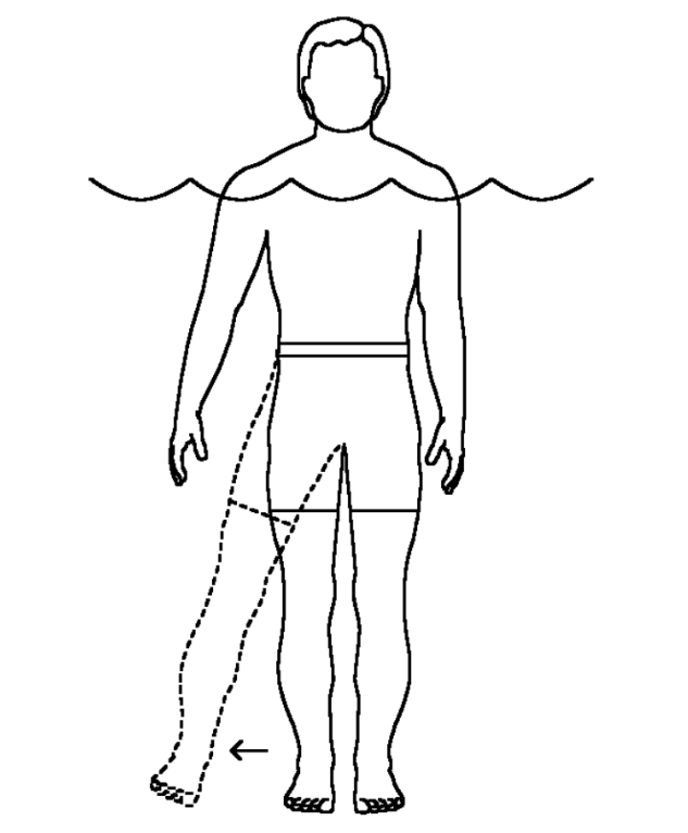 آب درمانی - راه رفتن با زانوی صاف از پهلو در آب